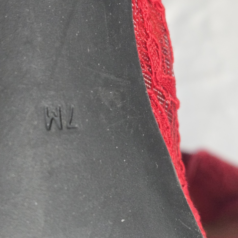 Guess Red Lace Peep-Toe Heels - Picture 6 of 6